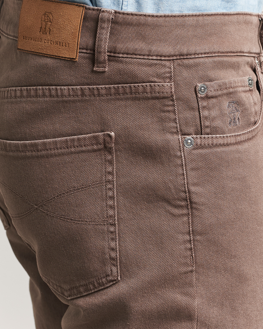 Brunello Cucinelli Slim Fit Bull Denim Pants Light Beige