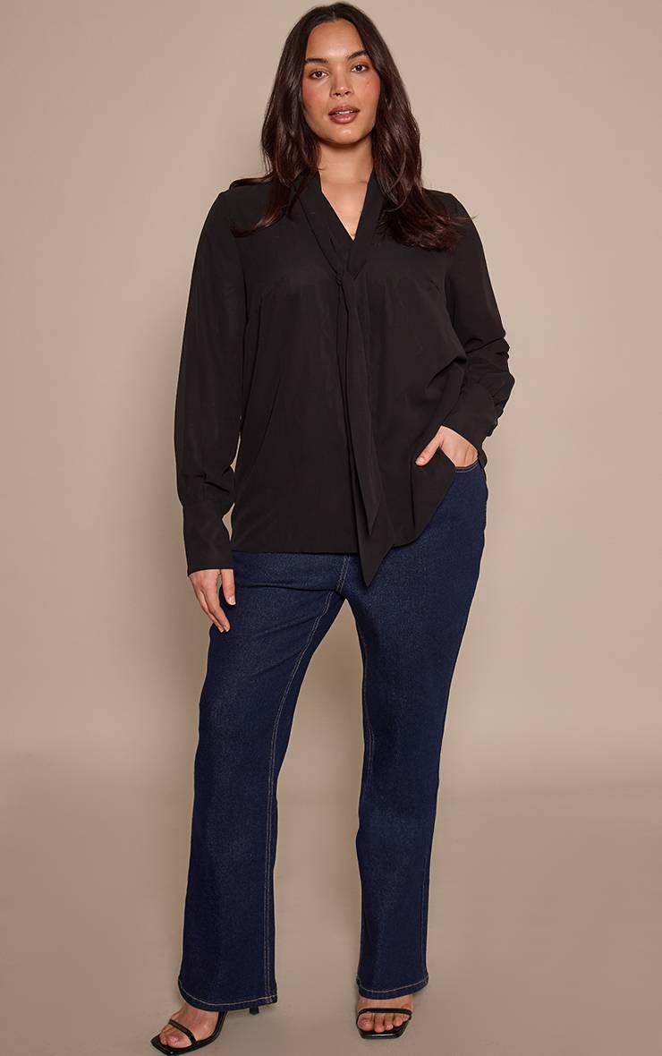 Bleu Indigo Jean Droit Raccourci Grande Taille