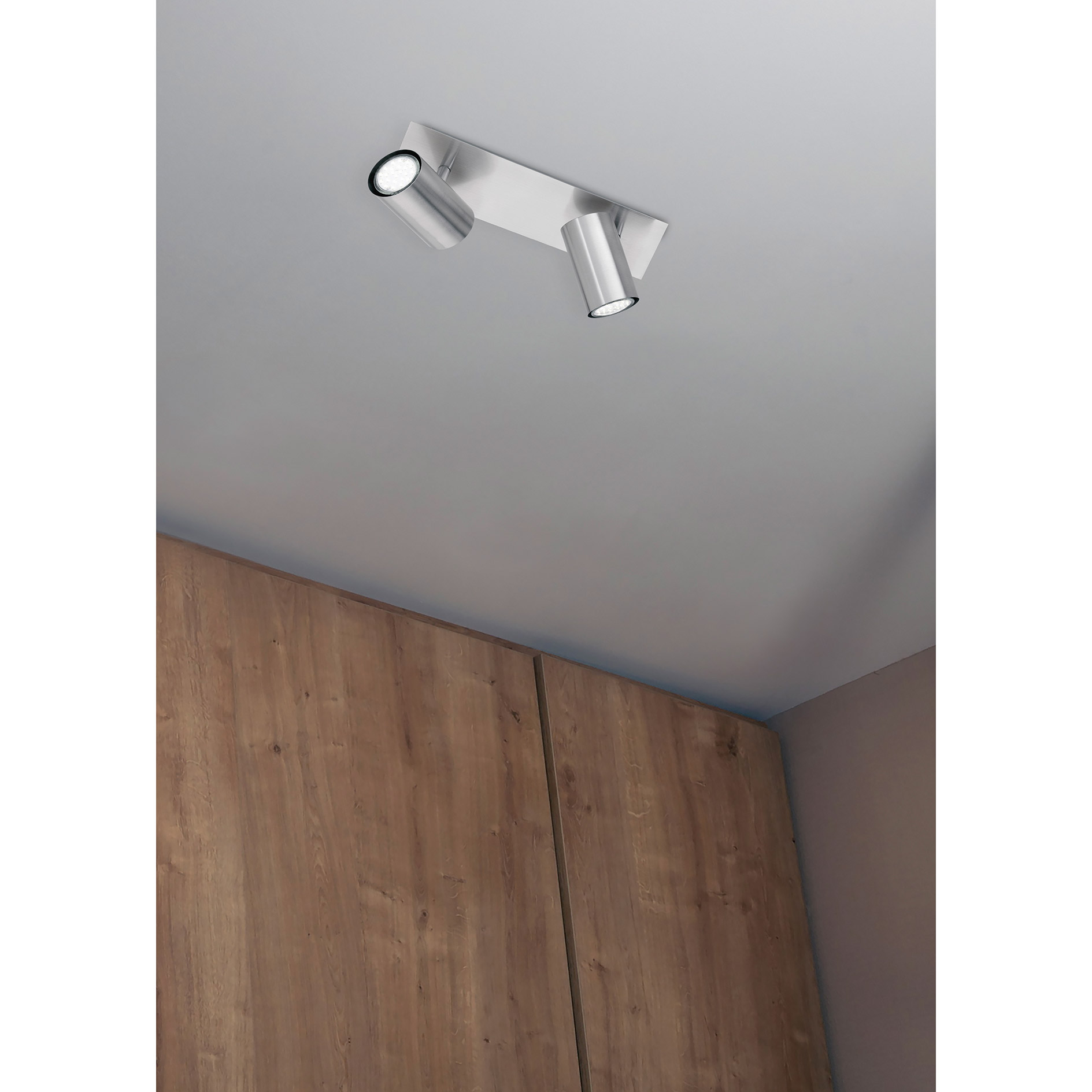 Deckenstrahler - Nickel matt - 2-flammig