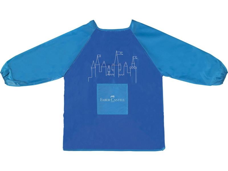 Faber-Castell Malschürze für Kinder Ab 6 Jahren, Blau Kinder-Malschürze mit langen Ärmeln, blau