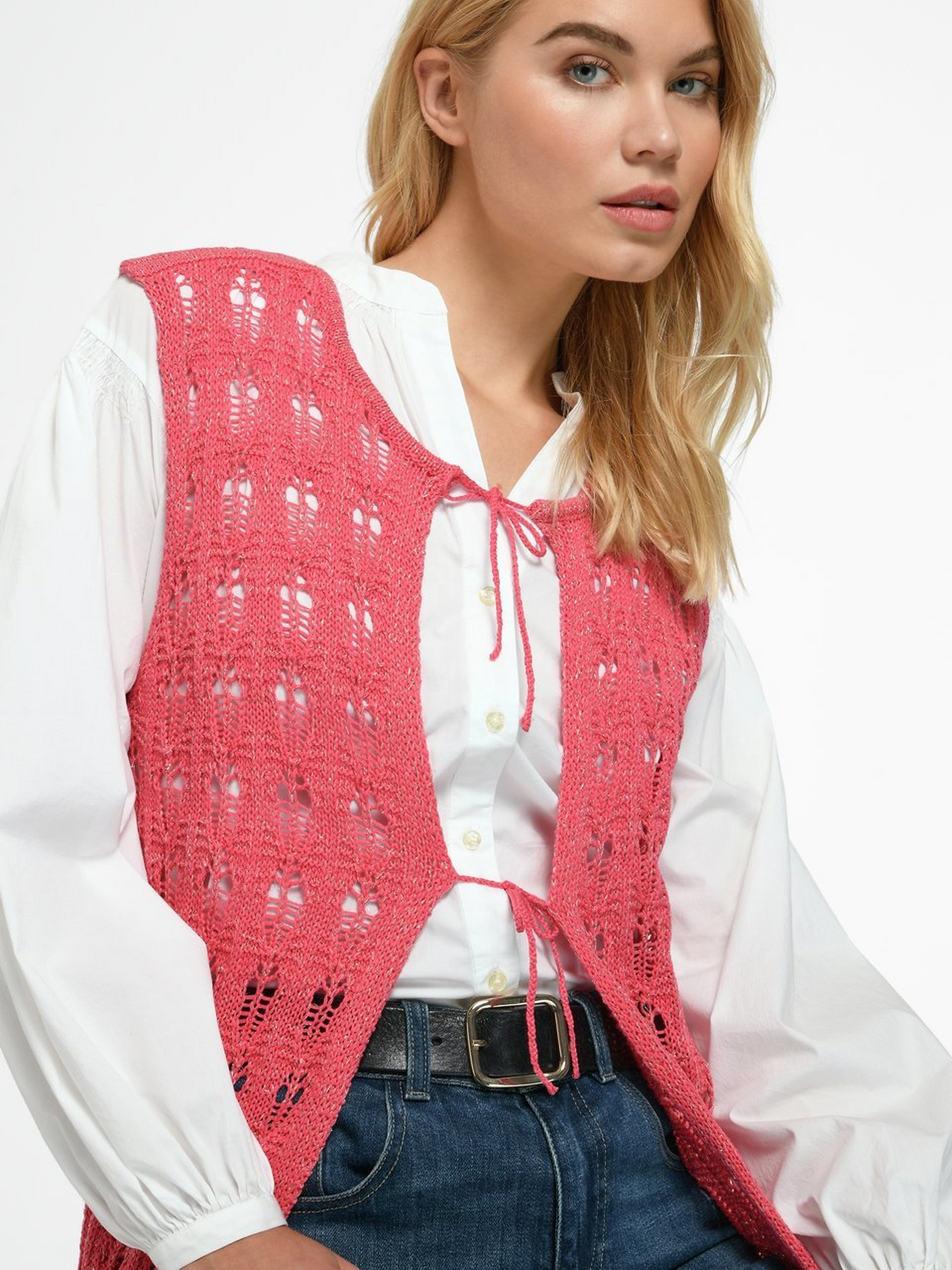 Ärmellose Strickjacke