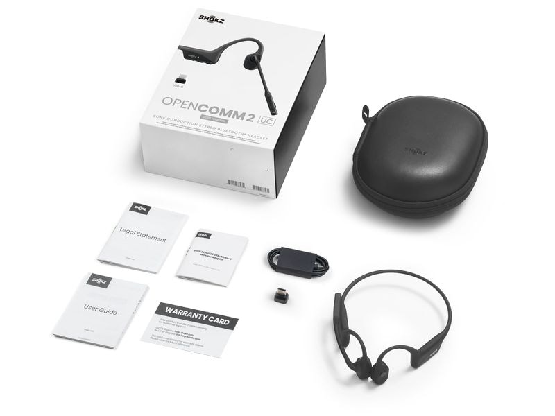 Shokz Wireless Bone Conduction Kopfhörer Opencomm2 UC 2025 Stereo-Bluetooth-Headset mit Knochenleitungstechnologie