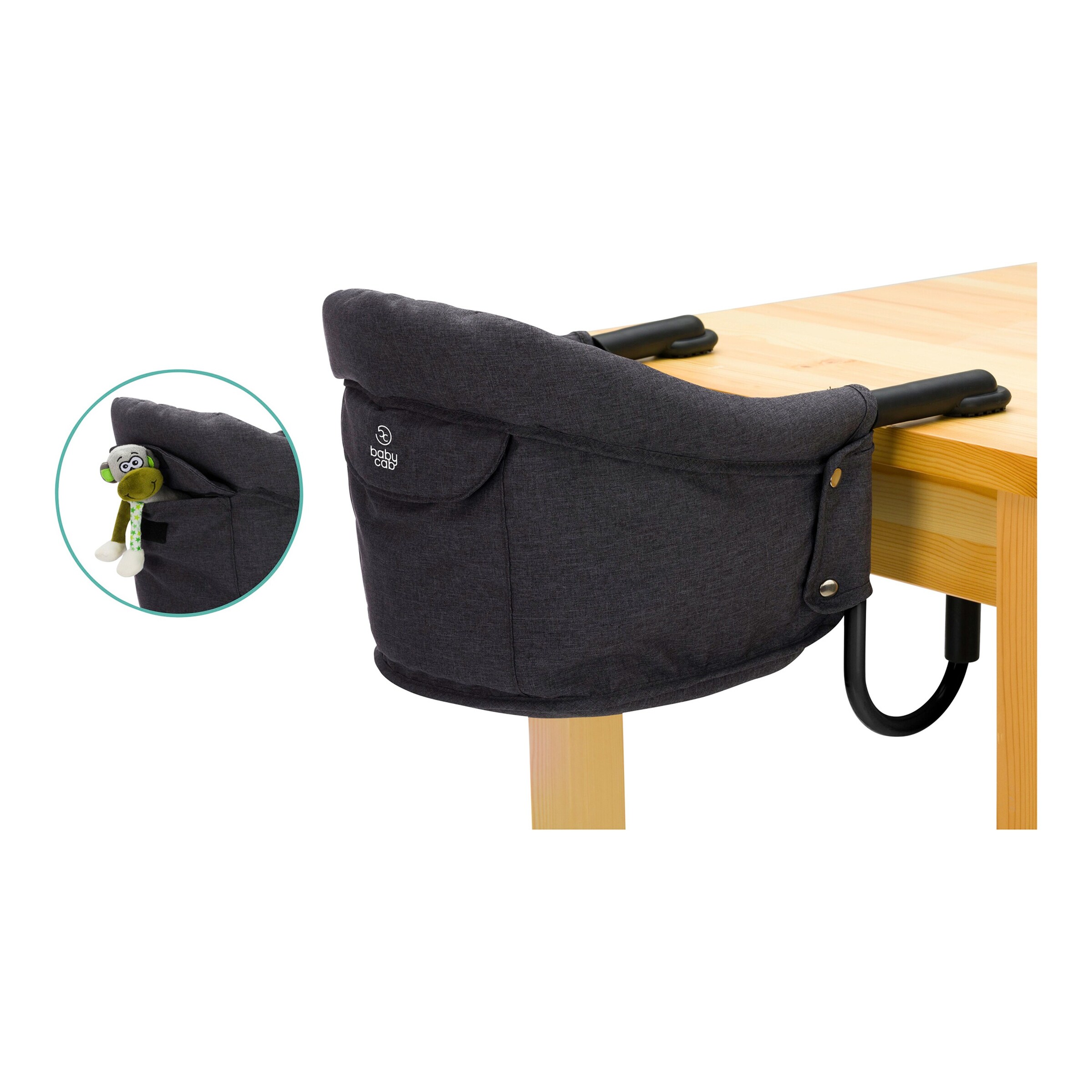 babycab Tischsitz Flexi für Tischplatte Stärke 2-8,5 cm dunkelgrau melange