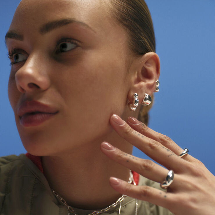 Camille Brinch Jewellery Small Bouncy Puffer Earring Silver