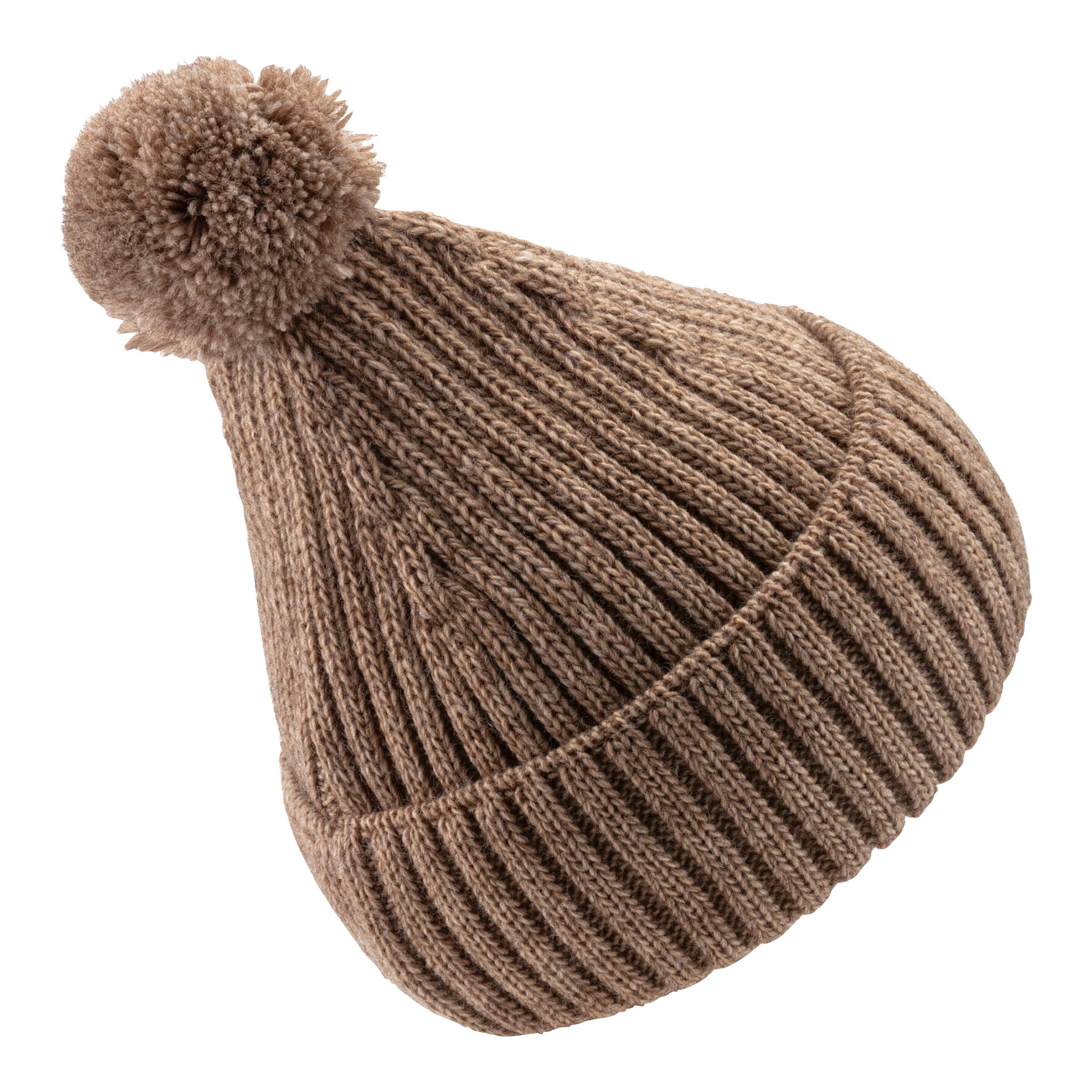 Sterntaler Winter-Strickmütze Bommel braun