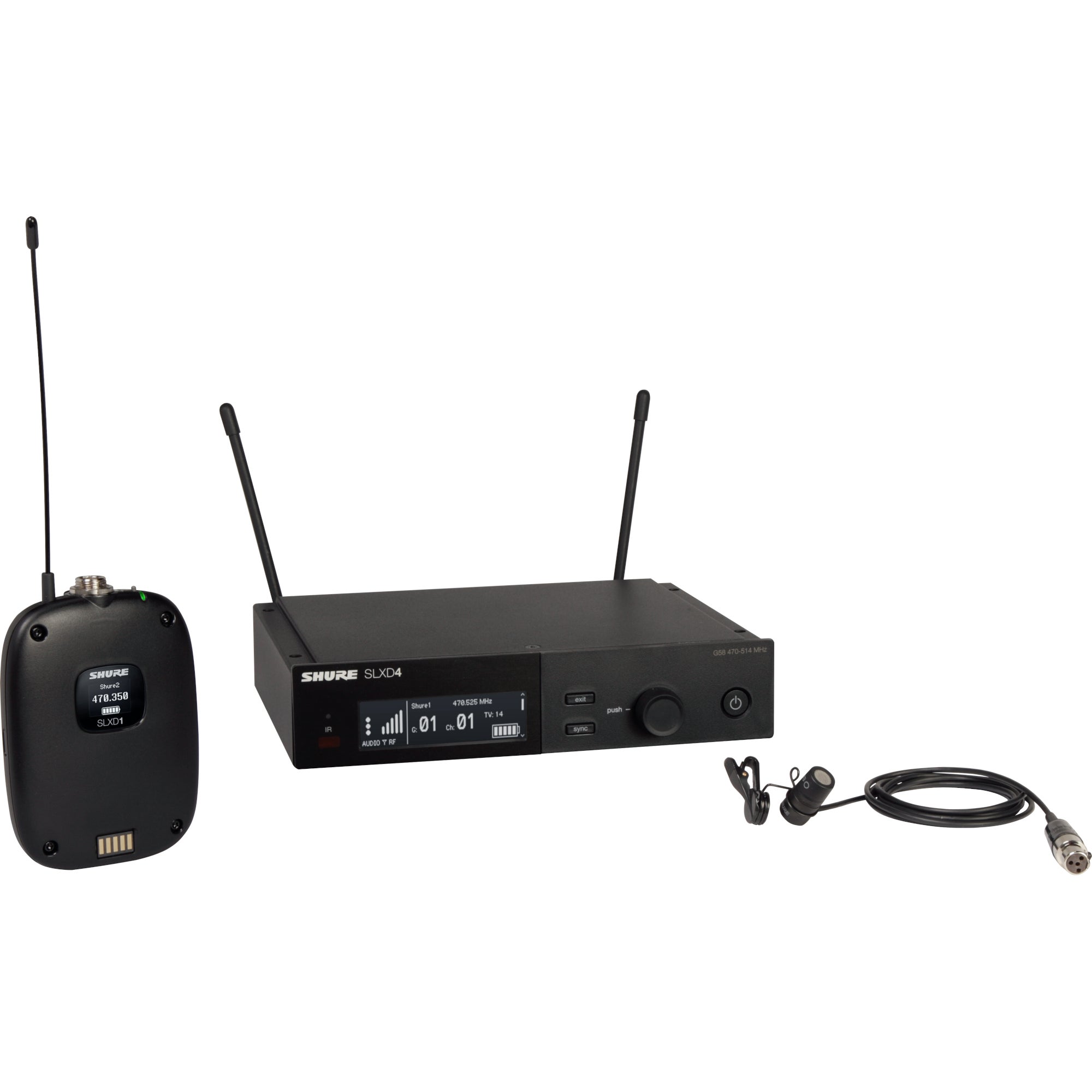 Shure SLXD14/85-J53 draadloze dasspeldmicrofoon (562 - 606 MHz)