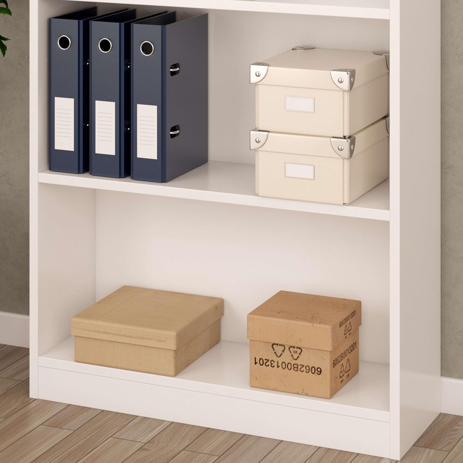 Habitdesign, Bücherregal – hohes Regal mit 5 offenen Regalböden in Artik weiß, ideal für Büro, Wohnzimmer oder Arbeitszimmer, Maße: 80 x 201 x 28 cm (B x H x T), Modell Estil