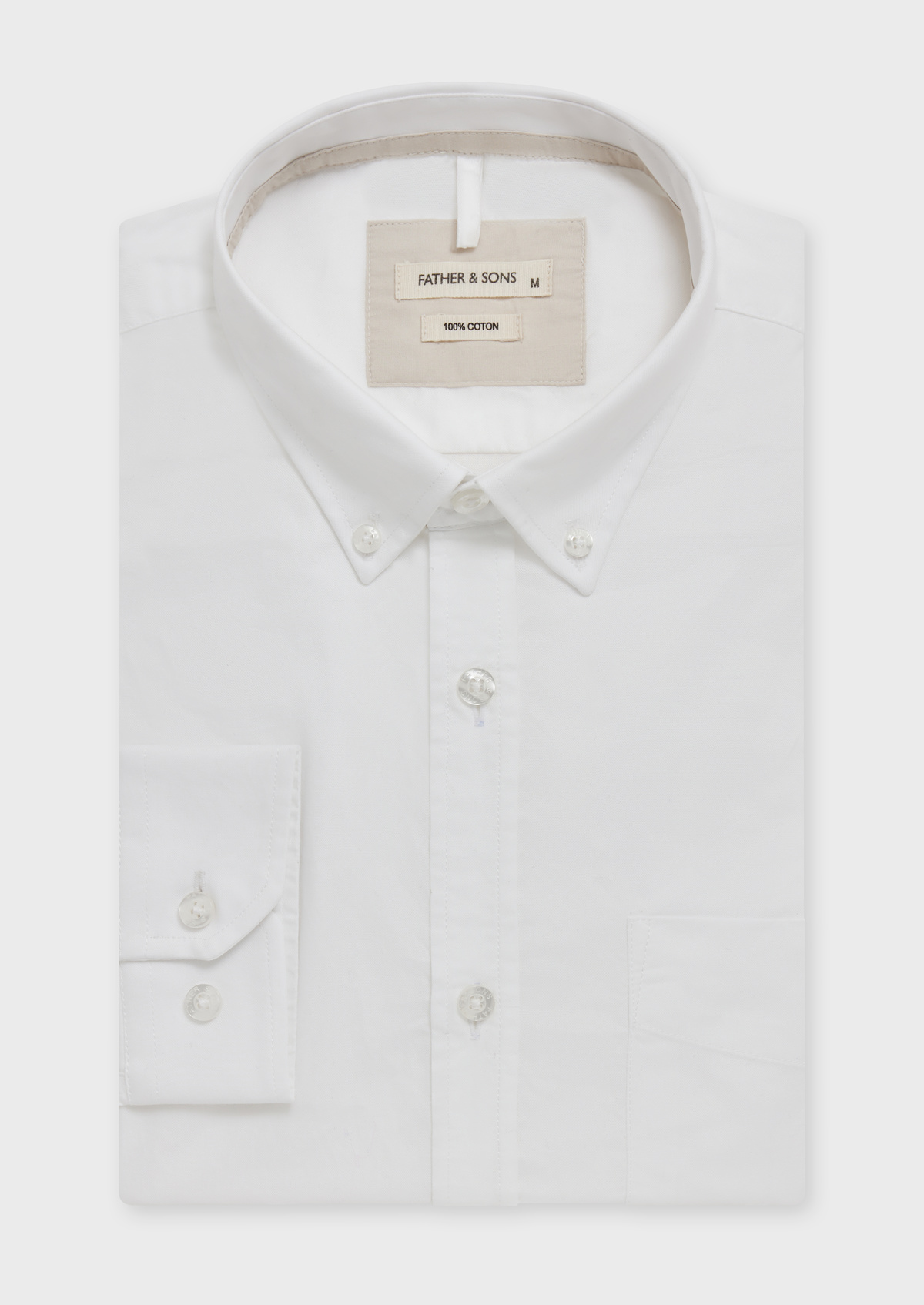 Chemise sport Slim en coton oxford uni blanc
