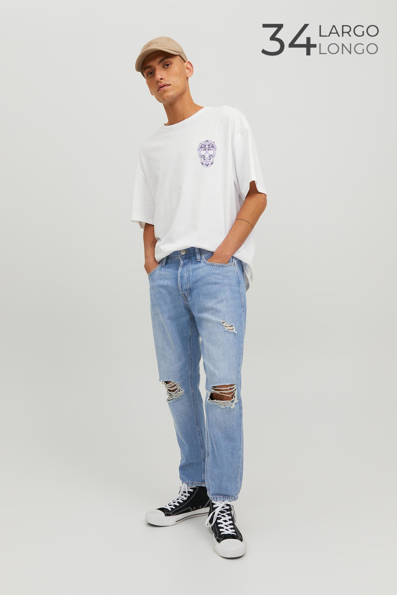 Calça jeans Frank cropped azul