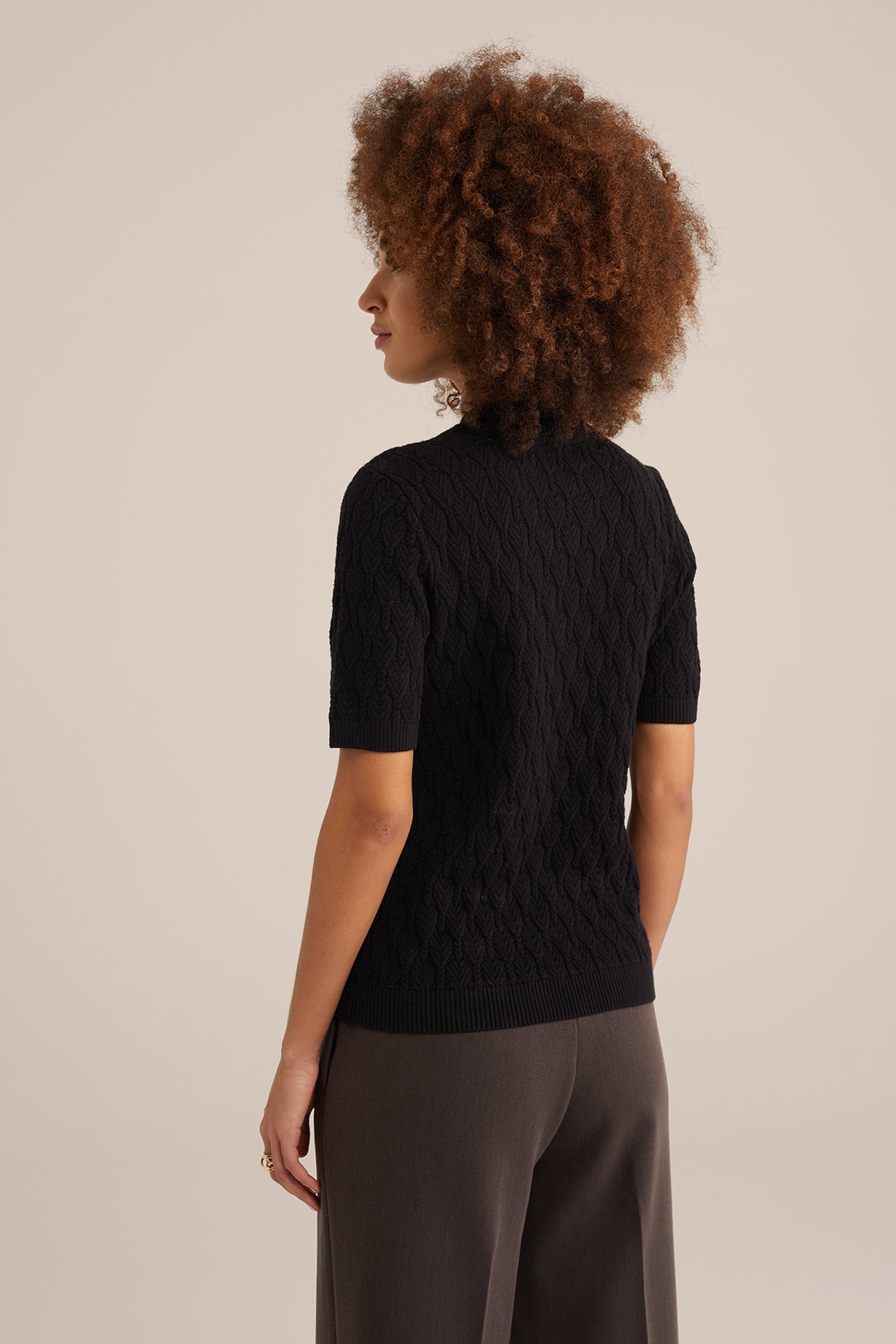 trui met structuur WE Fashion Zwart