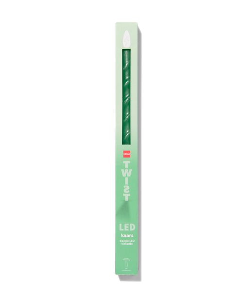 bougie torsadée LED avec cire Ø2.3x28.3 vert