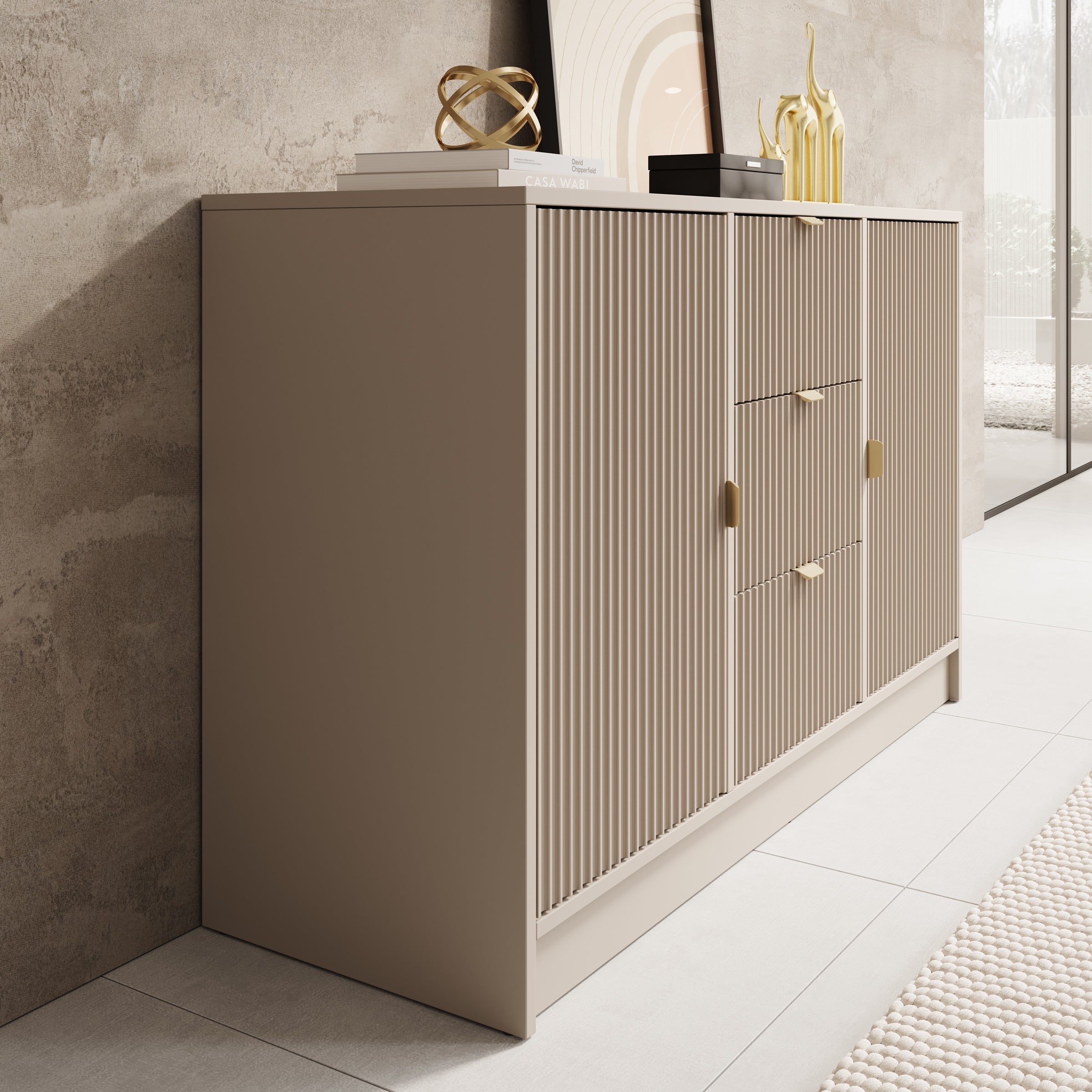Meubella - Dressoir Tavares - Beige - 118 cm
