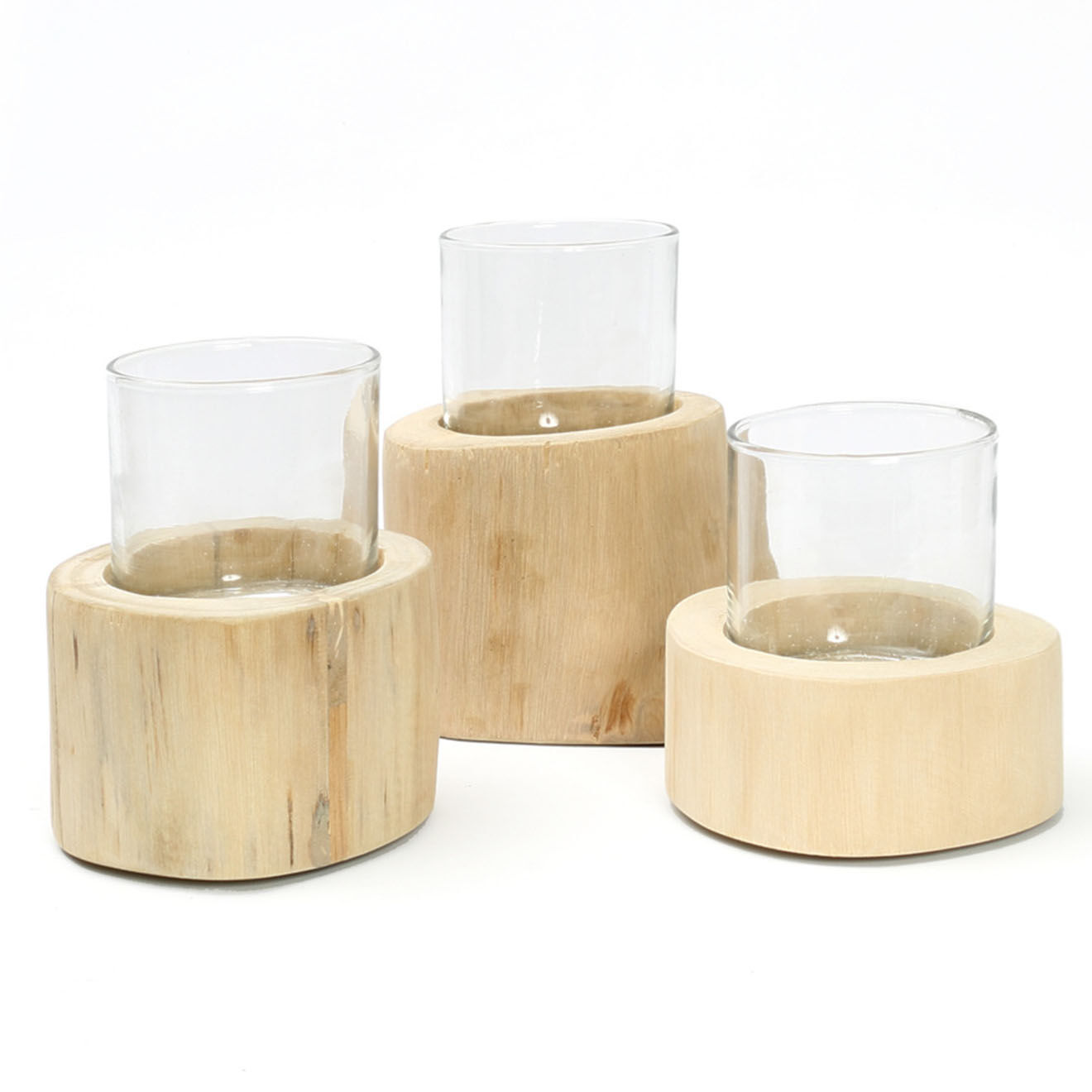Bazar Bizar Trio de bougeoirs beiges