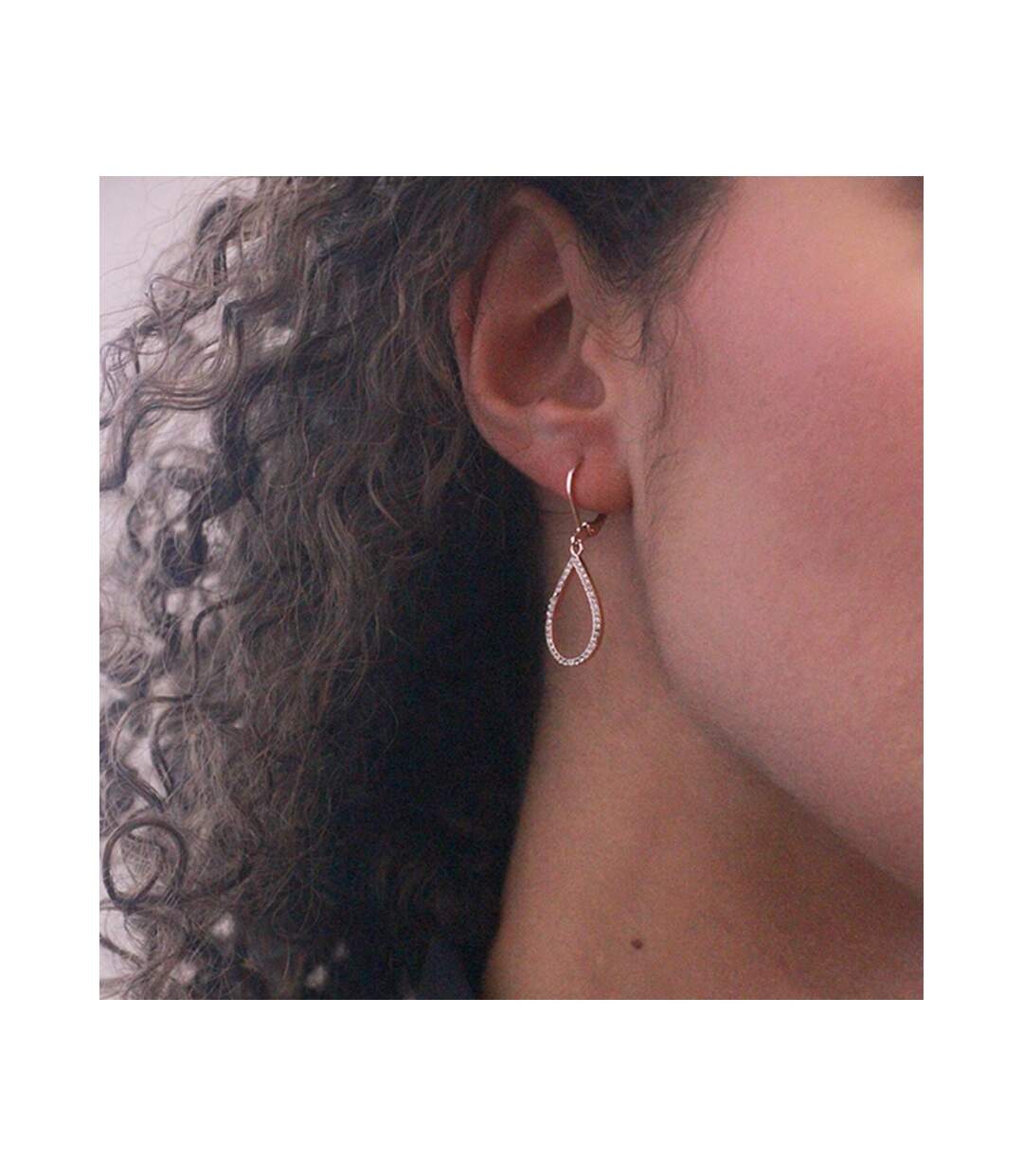 Boucles d'oreilles Laelia Dangling Hoop - Or Rosé et cristal