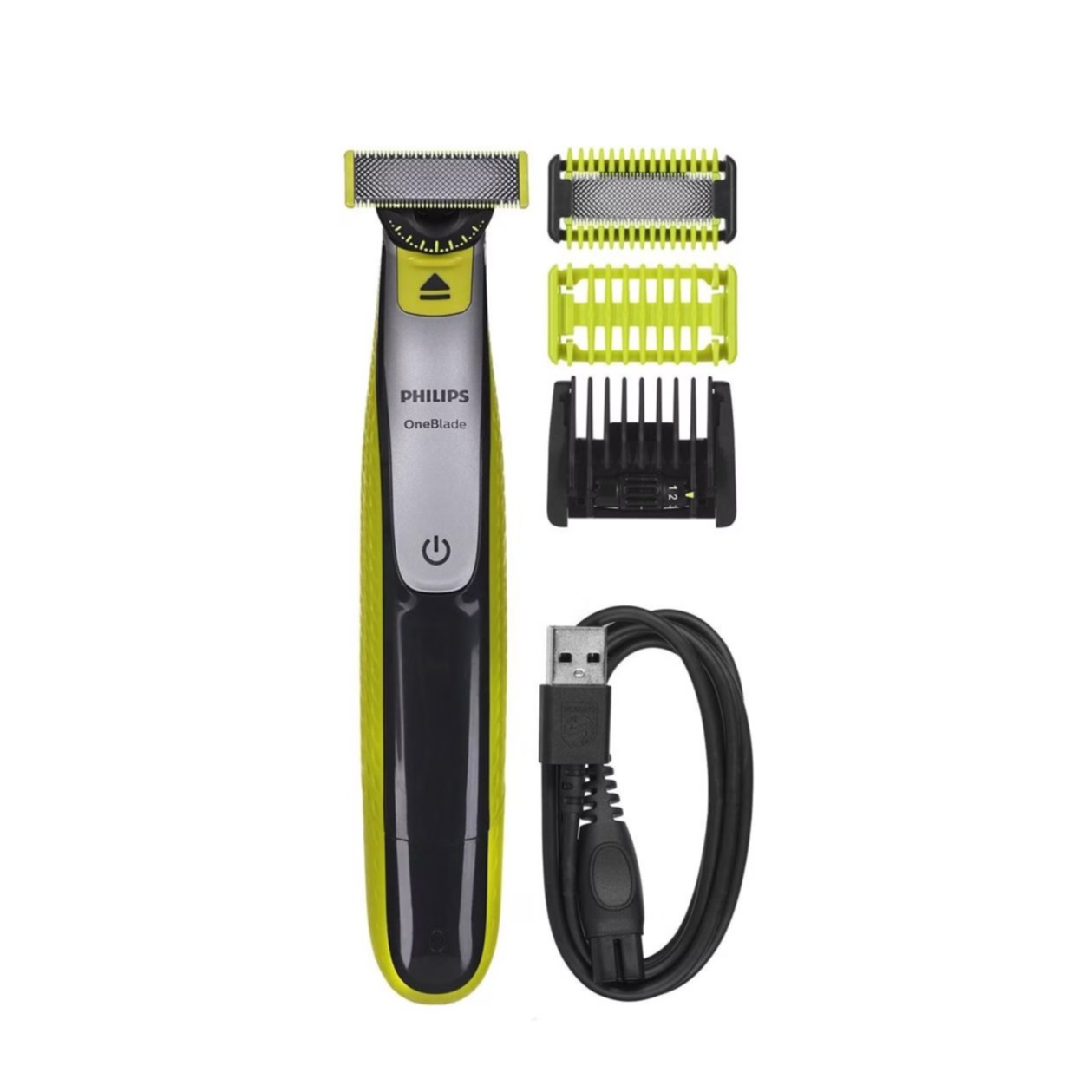 OneBlade 360 Face   Body Elektrischer Haarschneider Bart Trimmer Akku Rasierer (QP2834/23) - Schwarz / Grün