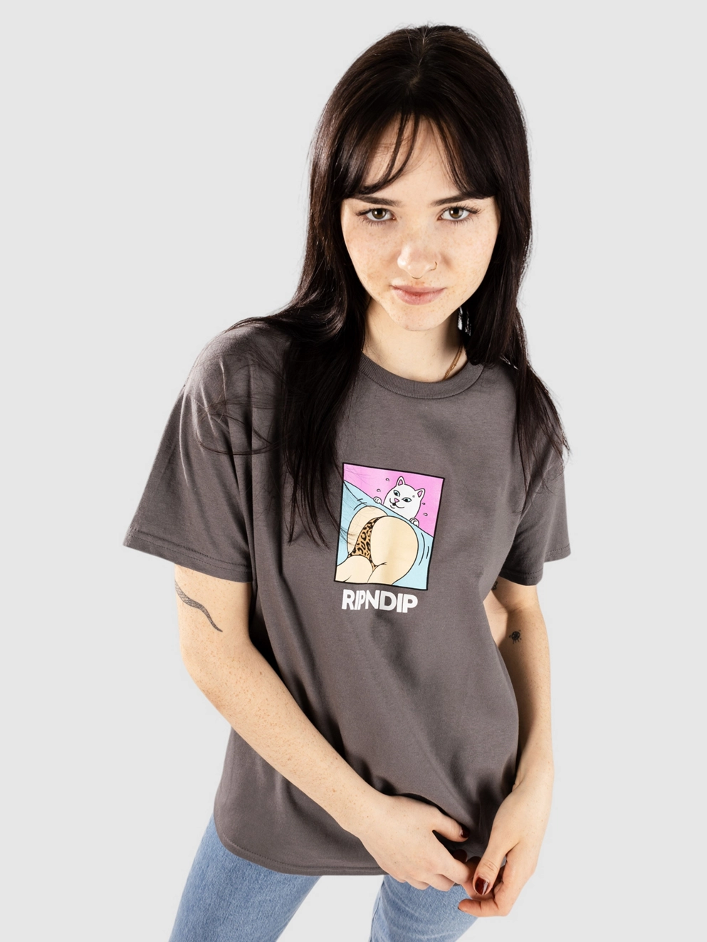 RIPNDIP Peaches And Nerm T-Shirt charcoal