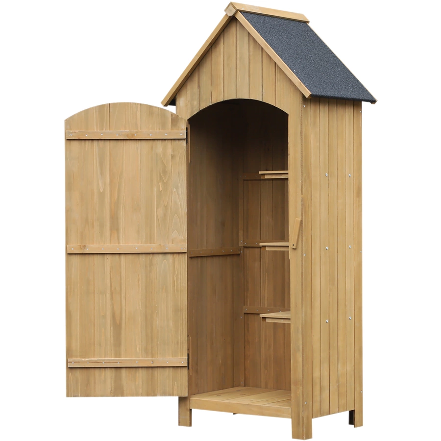 Outsunny Gartenschrank mit Bitumenpappe natur