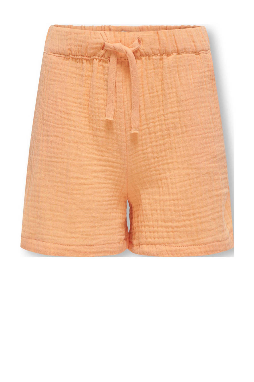 ONLY wide leg short KOGTHYRA met textuur oranje