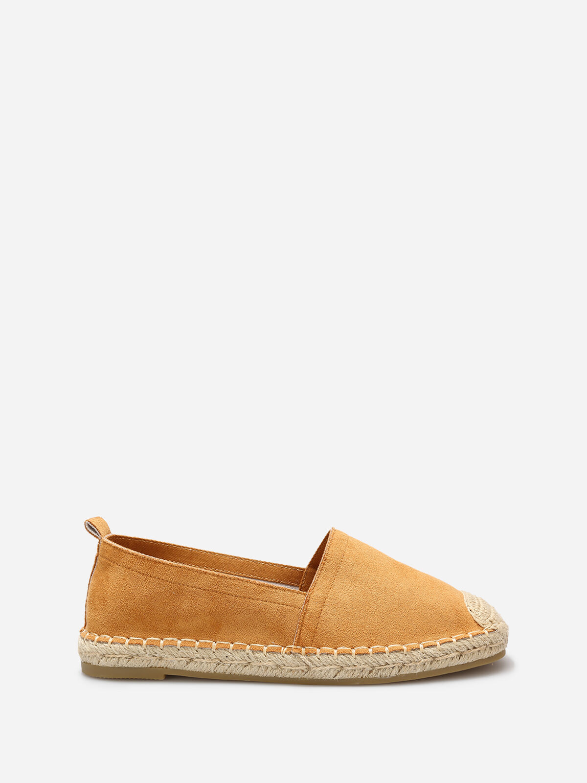 Espadrilles en suédine à bout carré- Camel