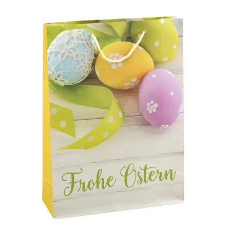 Idena 31448 Geschenktasche Ostern, 1 Stück, 5-fach sortiert