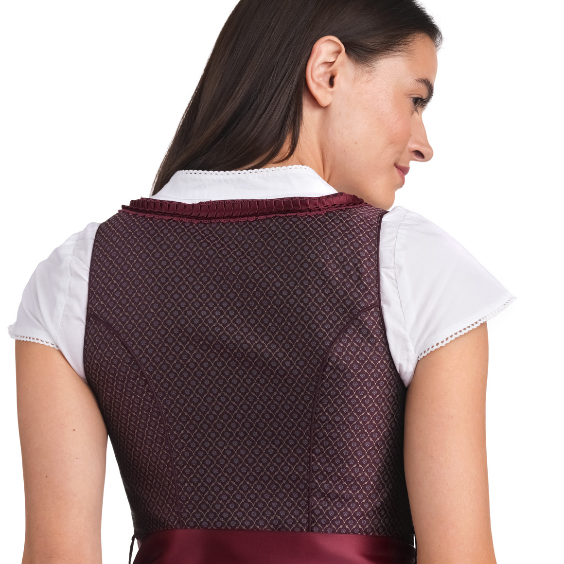 Gina Benotti Damen Dirndl mit floralem Muster weinrot