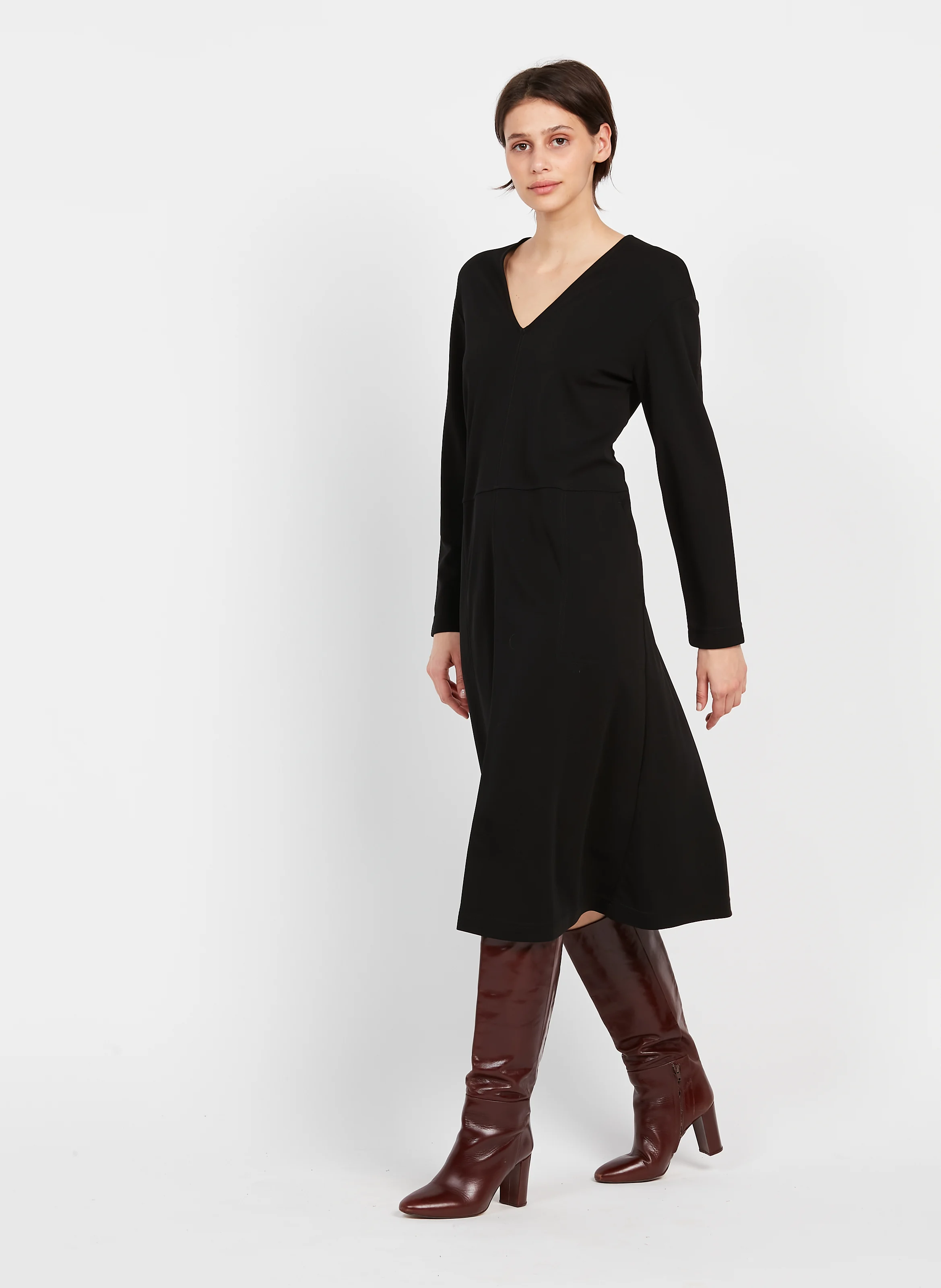 ASSUNTA - Robe col v ample | Noir