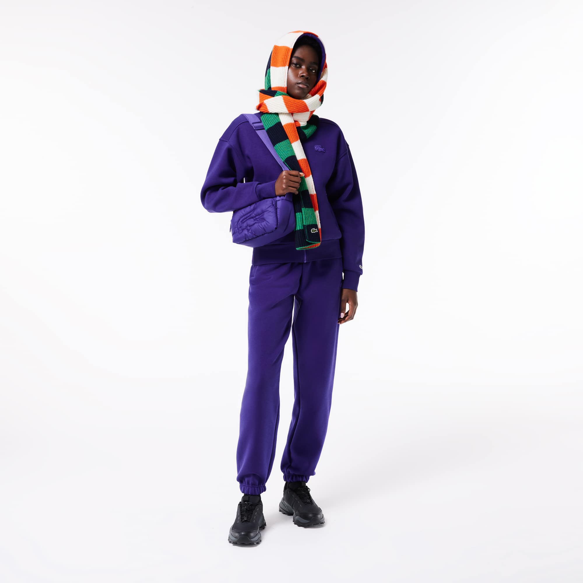 Sweatshirt zippé Jogger en molleton gratté Sweatshirts - Violet - Lacoste - Femme