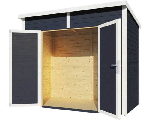 Bertilo Timmo 2 tuinhuis met vloer, 251 x 140 cm, antraciet