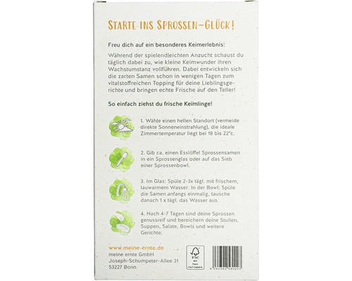 Biologische kiemset, Sprouts, My Harvest 'Kitchen Kick', set van 4