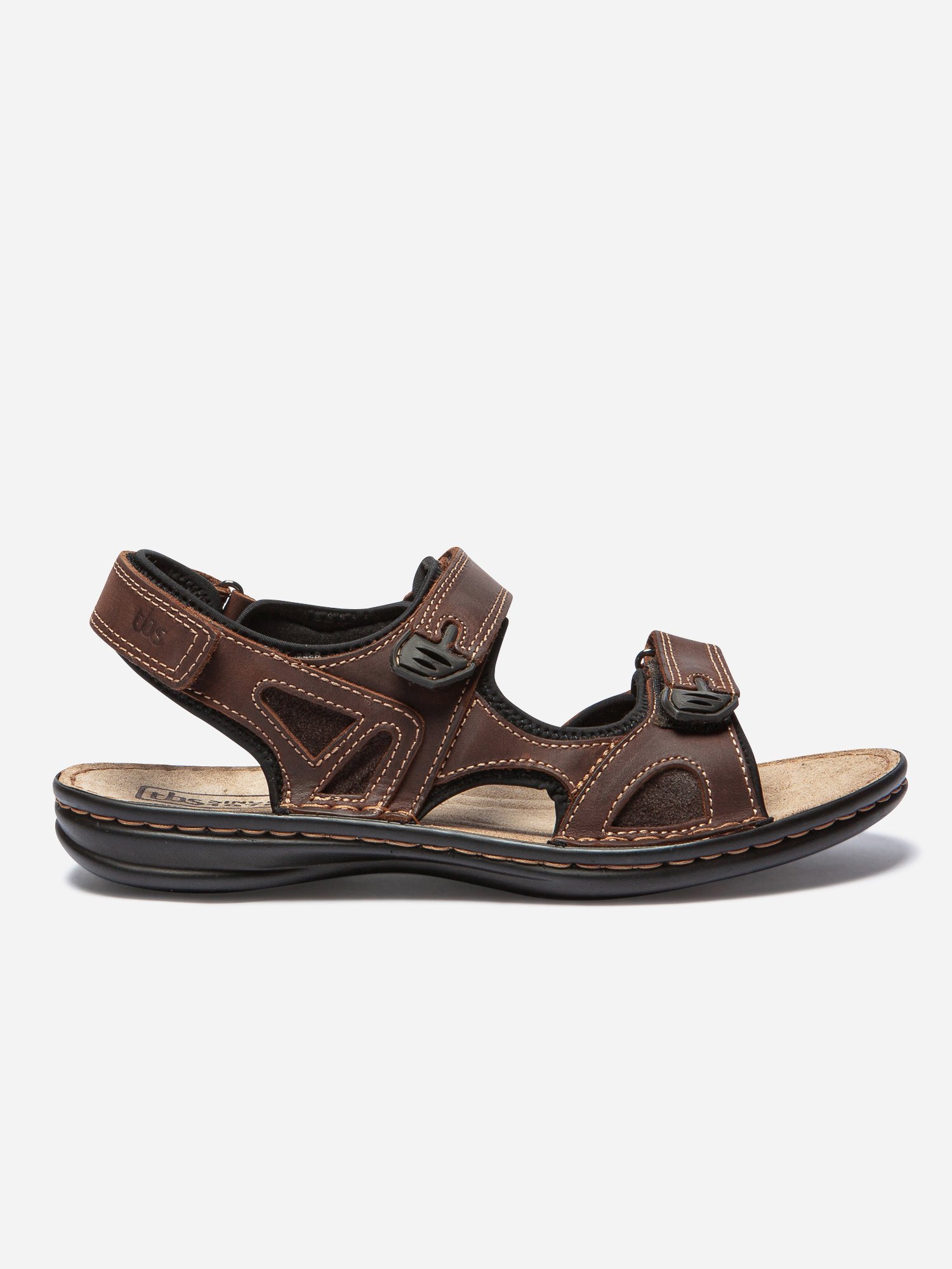 Sandales Homme Dessus Cuir Marron