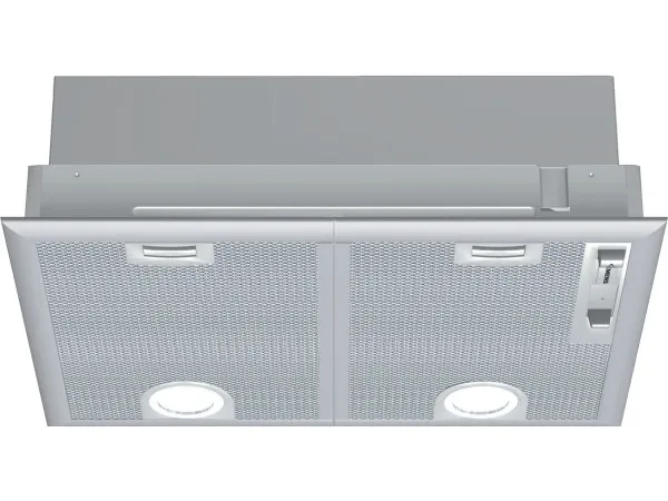Siemens iQ300 LB55565 - Hætte - tag - Niche - bredde: 50 cm - dybde: 35 cm - udtrækning og recirkulation (-) - med intern motor - metalsølv