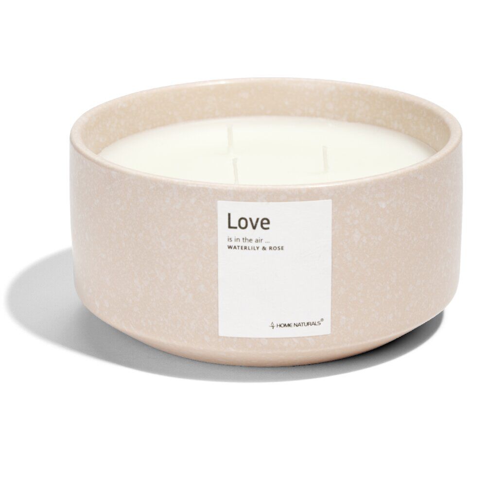 Bougie Love pot céramique Ø13xH6cm rose