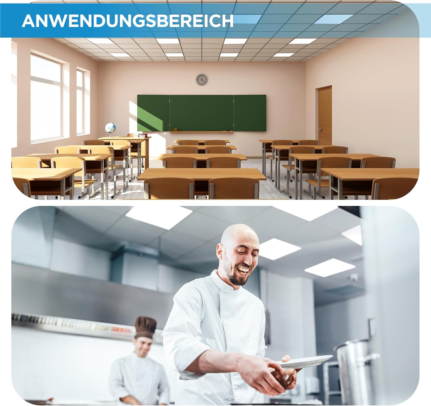 LED Panel 62x62-6er Pack LED Deckenpanel Tageslicht 6500K 4000lm Deckenleuchte Rasterdecke Einbauleuchte Deckenlampe Einbau Platten Rasterlampe (Kaltweiß)