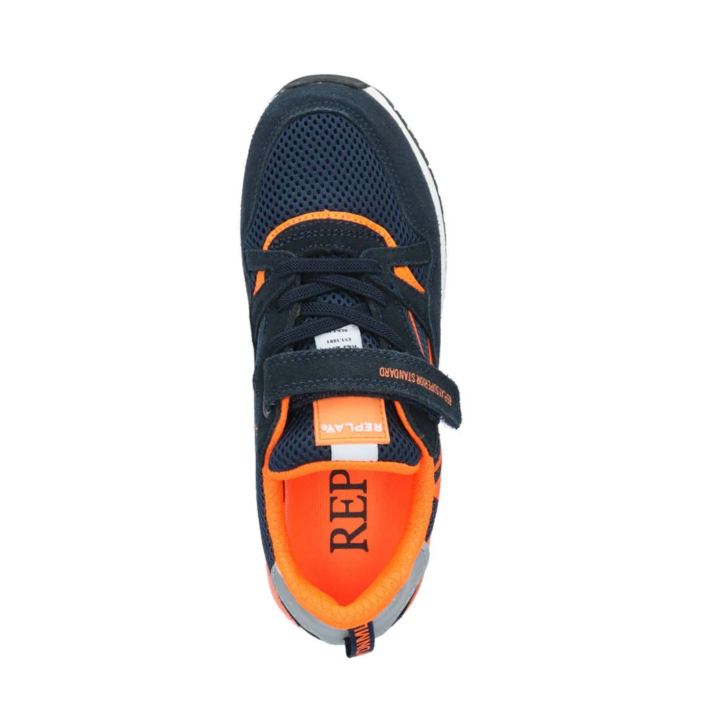 REPLAY Shoot jr 11suède sneakers donkerblauw