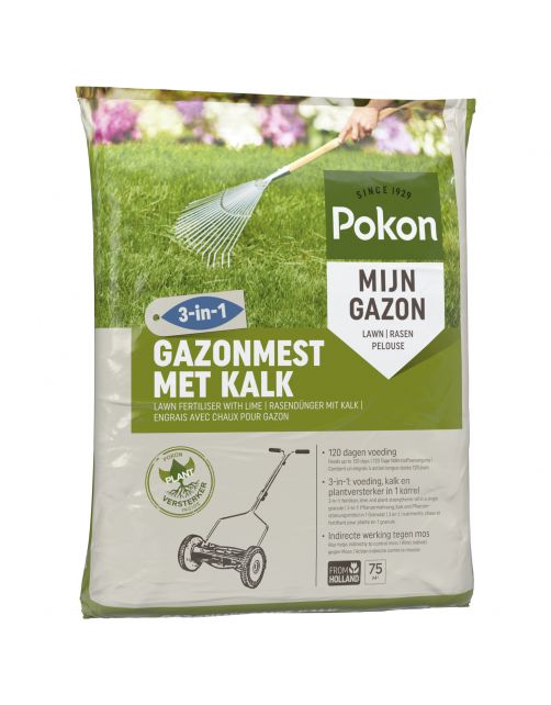 Pokon Gazonmest Met Kalk 3-In-1 - Gazonmeststoffen