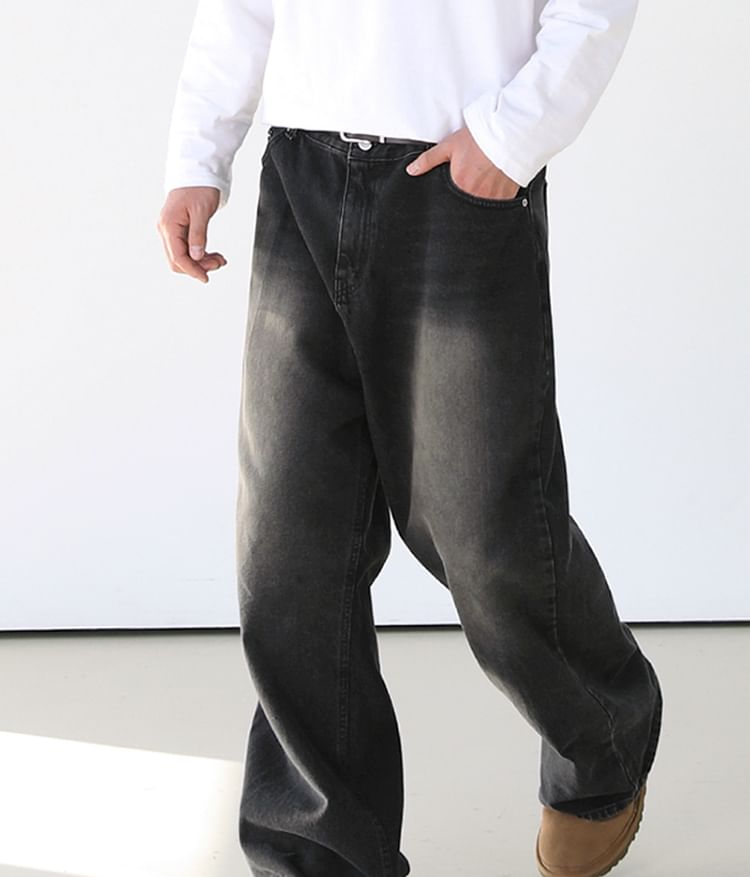 MRCYC - Mid Rise Washed Wide Leg Jeans