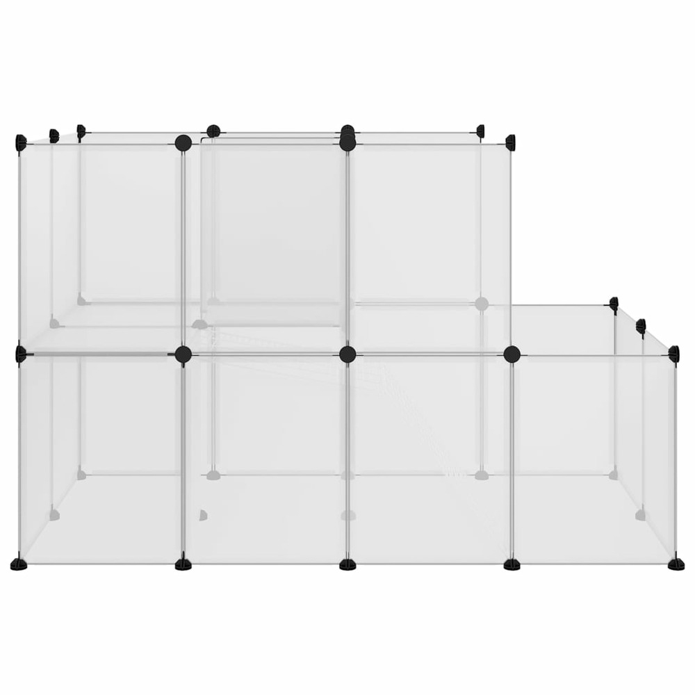 Cage pour petits animaux transparent 142x74x93 cm pp et acier
