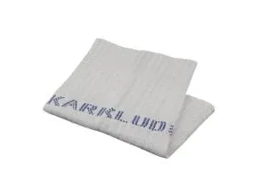 Karklud 40x40 cm Hvid med Blå tekst,10 pk x 25 stk/krt