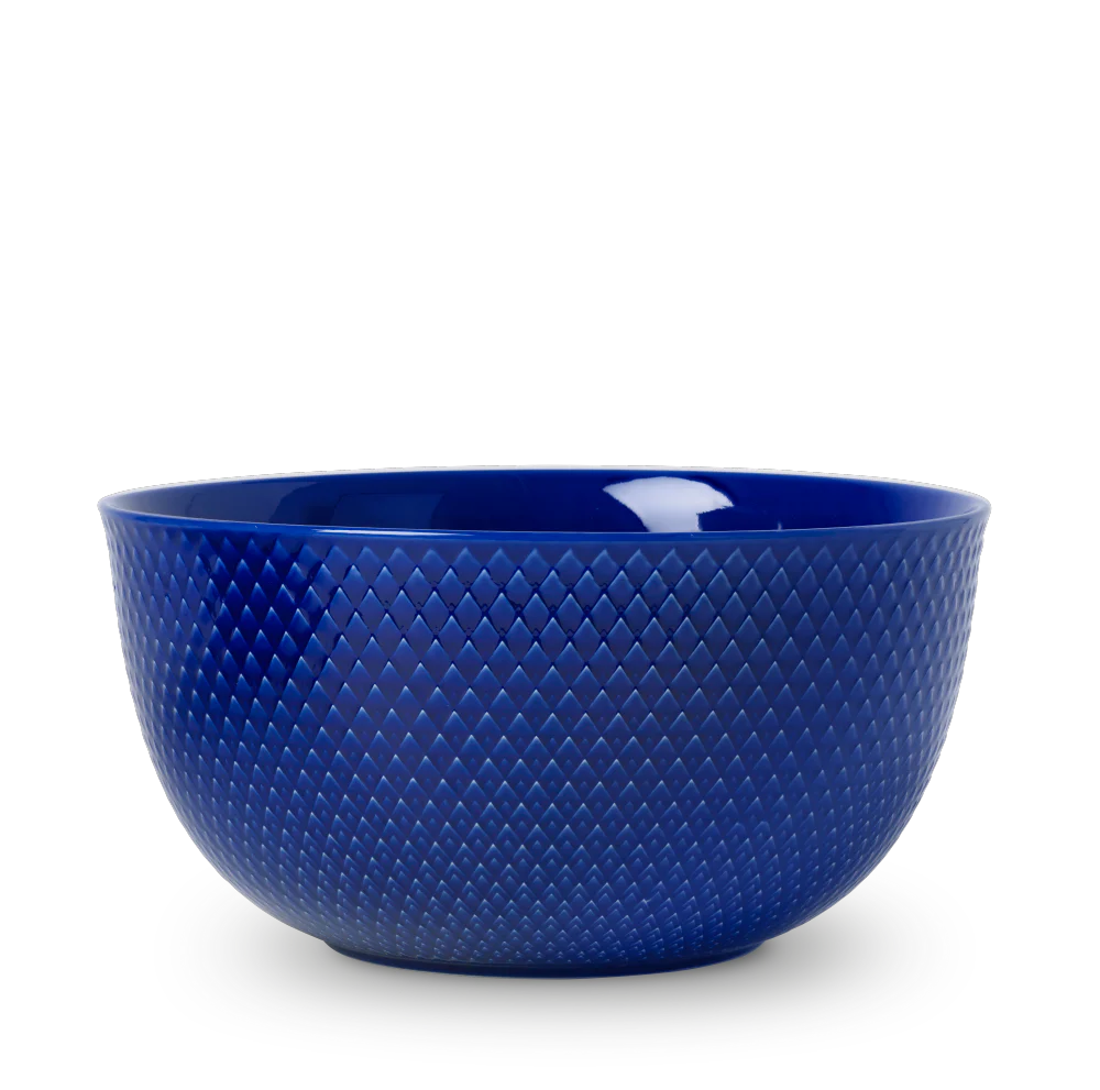 Lyngby Porcelæn  Rhombe Color serveringsskål, mørk blå - Ø: 22 cm.