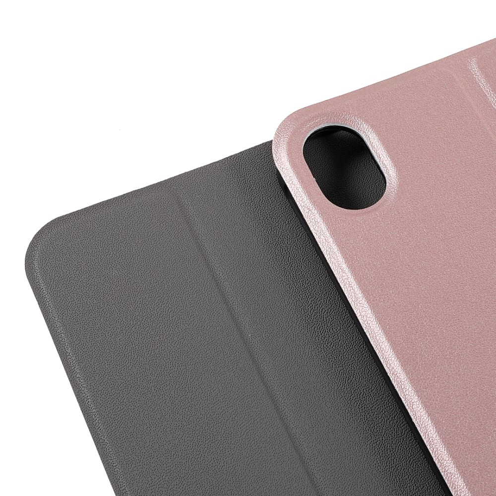 iPad Mini 7 (2024) / Mini 6 (2021) Leder Tasche Magnet Bluetooth Tastatur Abnehmbar (QWERTY) - Roségold