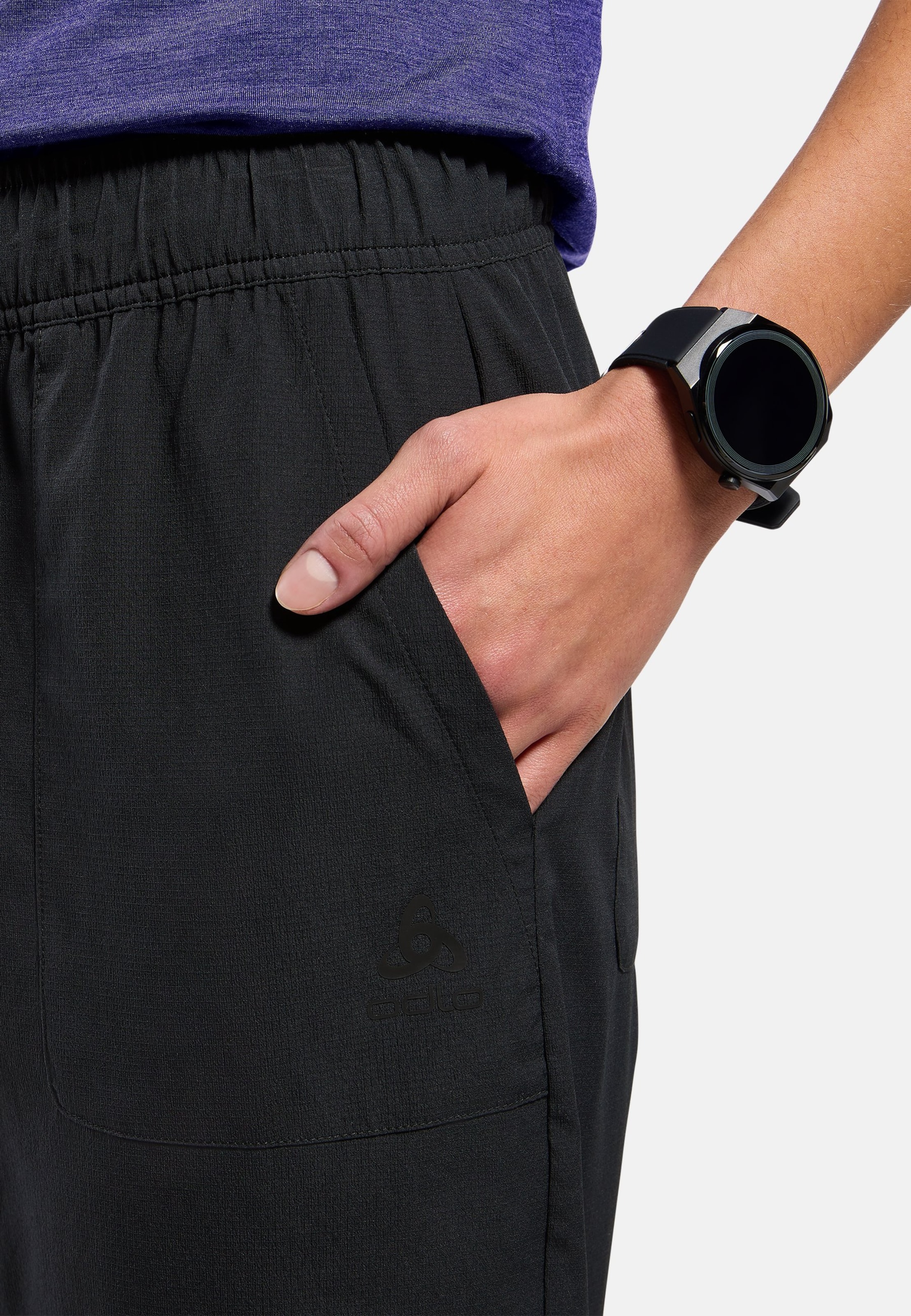Ultraleichte Ascent 7/8-Ripstop-Hose mit schmal zulaufendem Bein in black