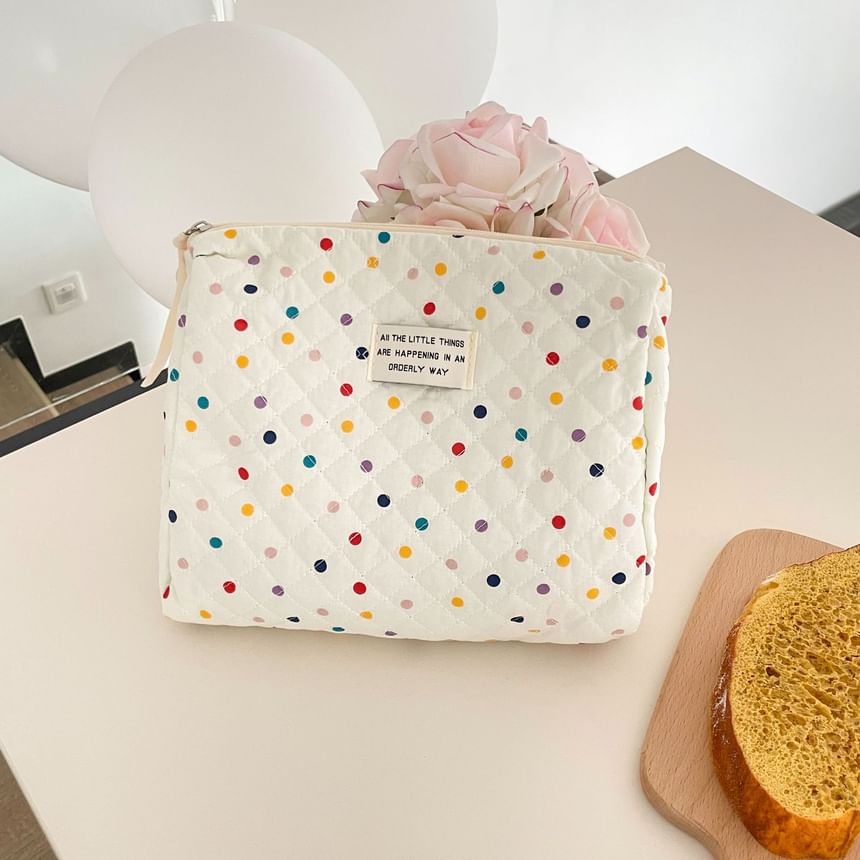 ZenlyHabit - Stoffen make-uptas / clutch met stippen