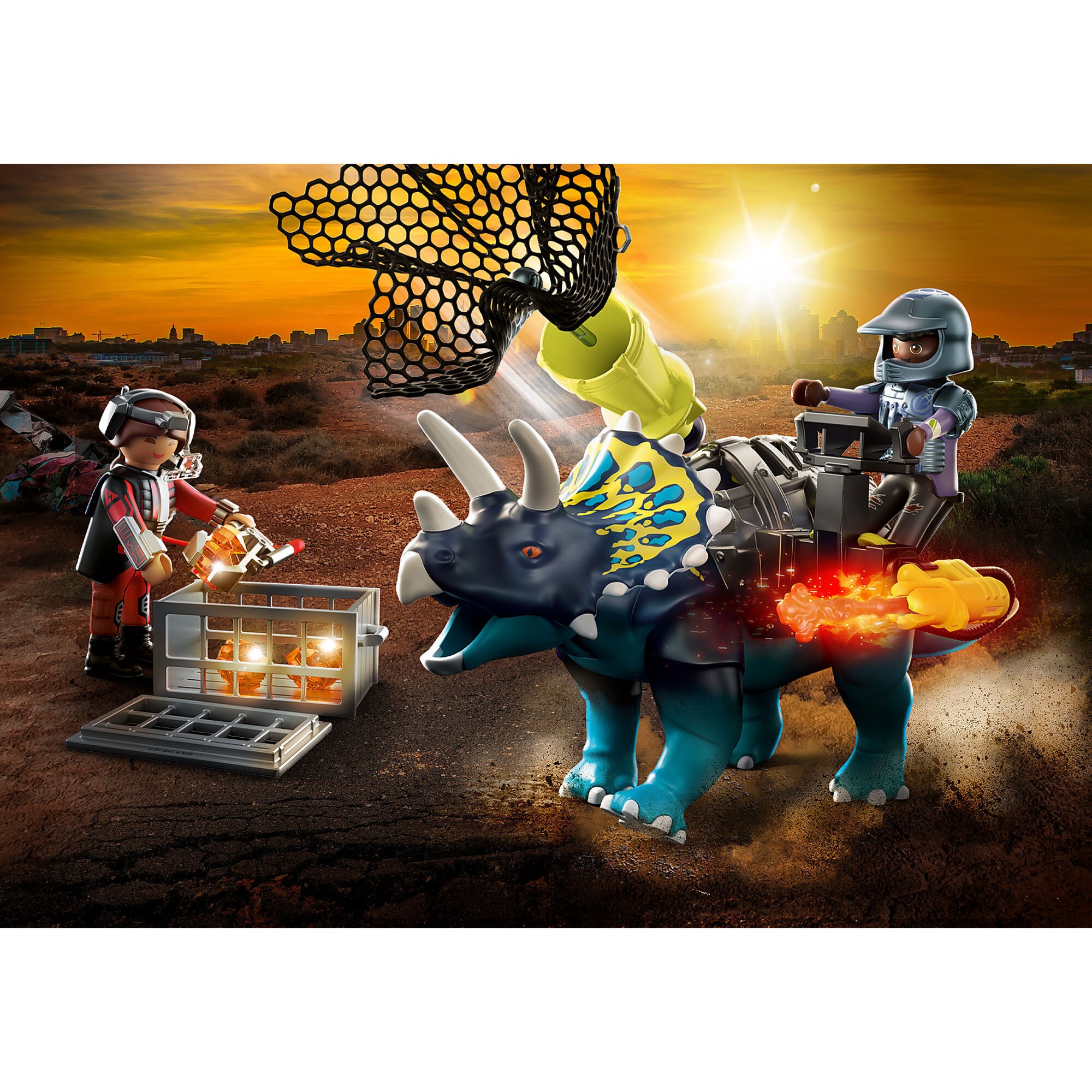 PLAYMOBIL Konstruktionsspielzeug Dino Rise Triceratops: Randale um die legendären Steine