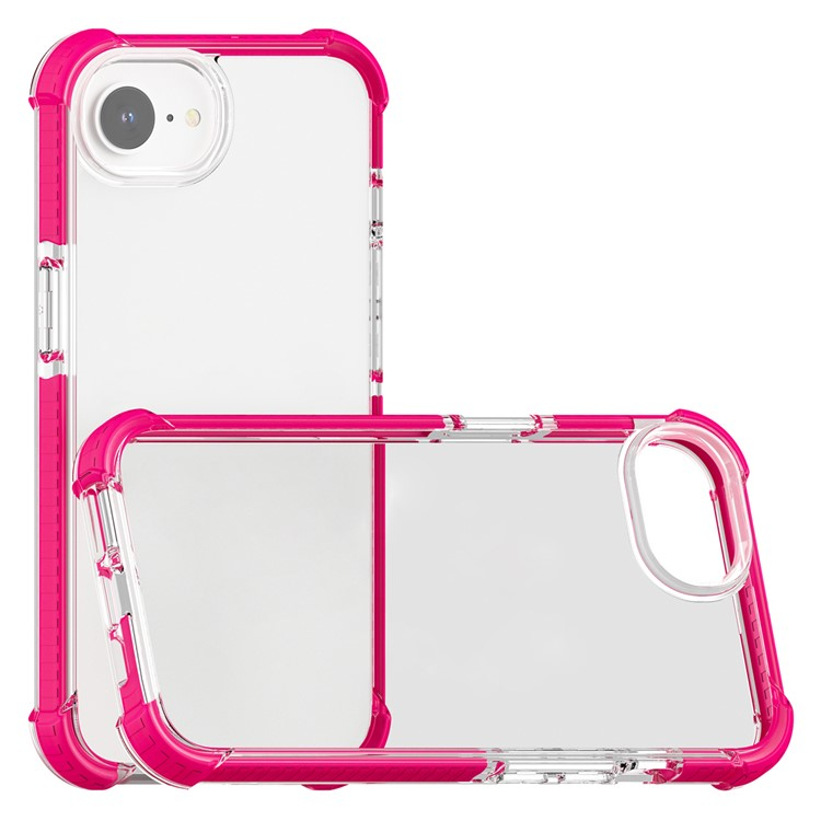 iPhone 16e Hybrid Bumper Hülle mit Air Cushion Fallschutz - Pink / Transparent
