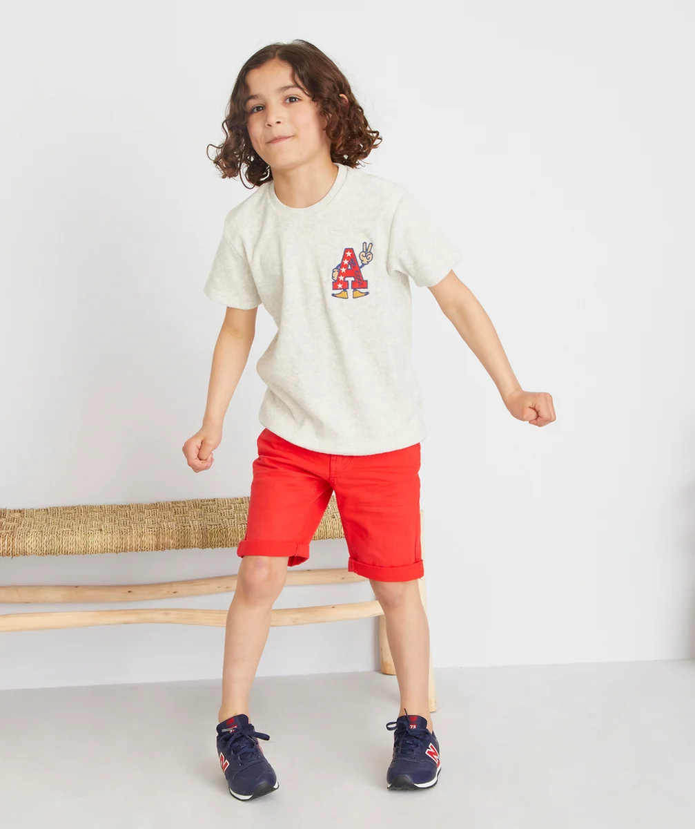 LE BERMUDA DROIT ROUGE EN COTON