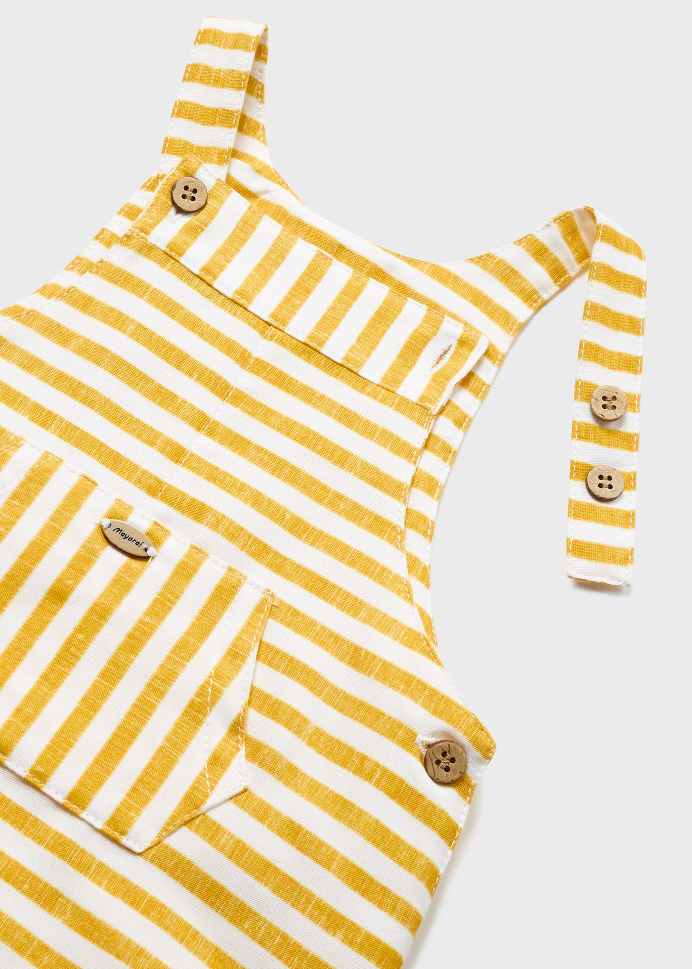 Jardineira curta estampada com camiseta de algodão para recém-nascido