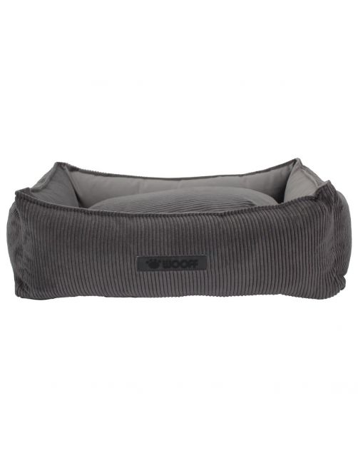 Wooff Cocoon Rib Velours Antraciet - Hondenmand