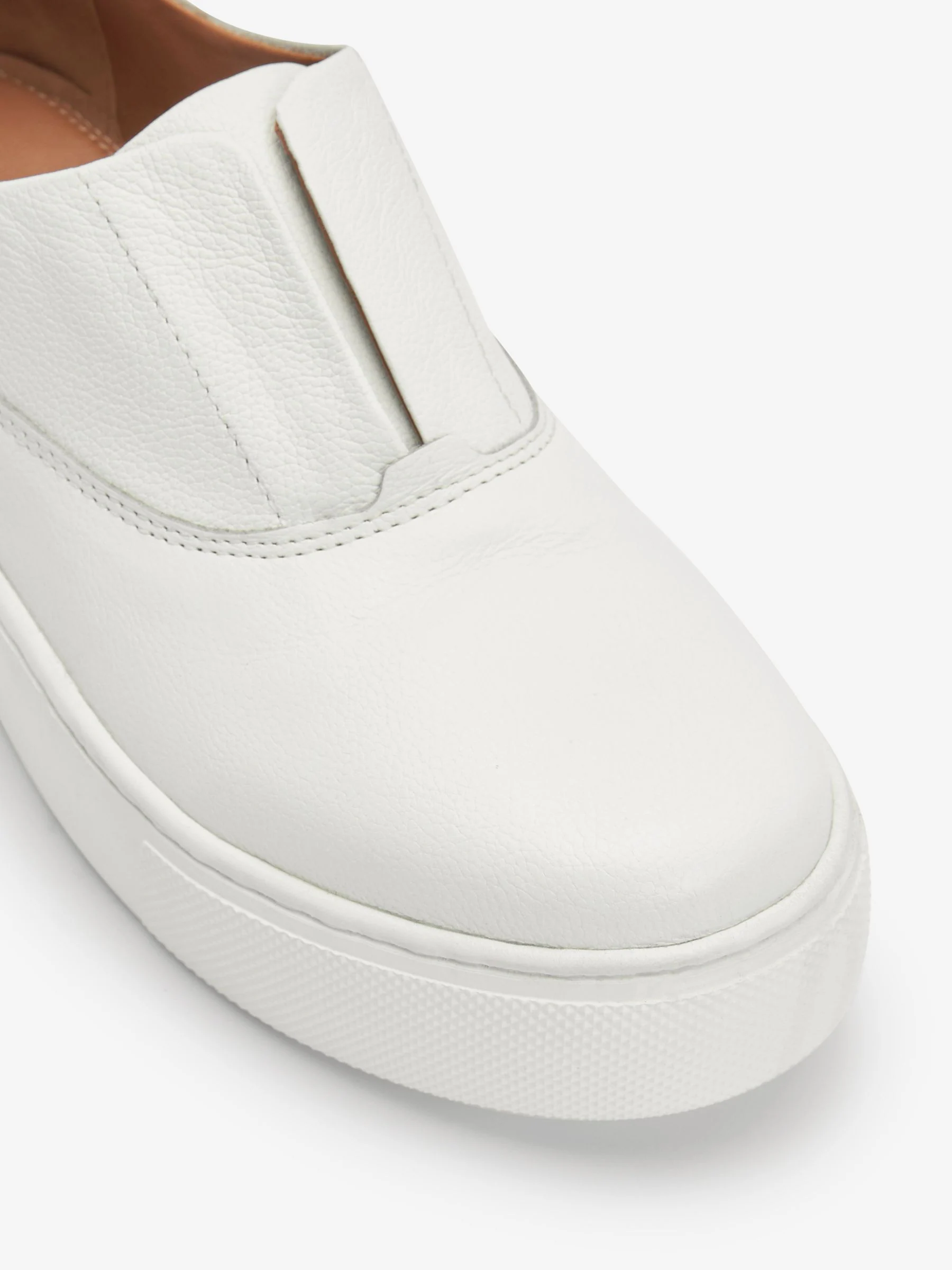 Wit - Signature leren sneakers met dikke plateauzolen en sleehak