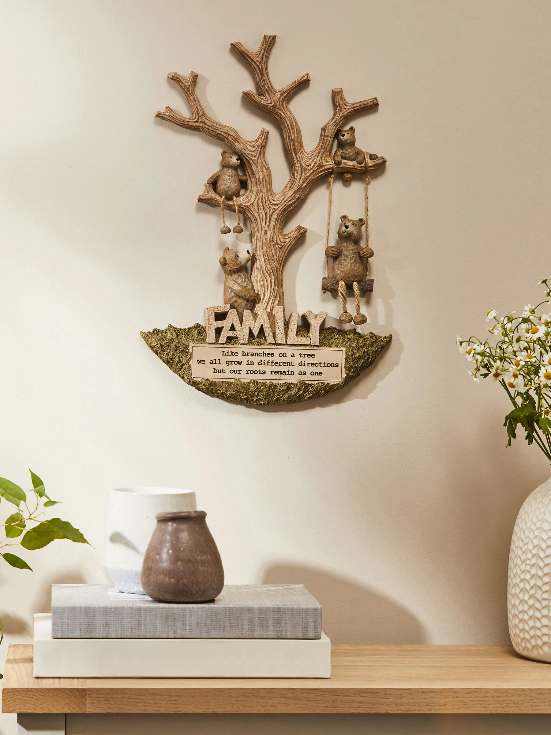 Barnaby Bear Family wanddecoratie met boom