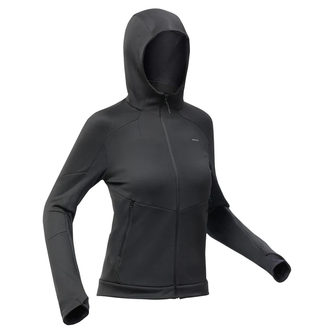 Decathlon Quechua - Jaqueta Fleece Feminina para Caminhada Quechua - MH520 com Capuz